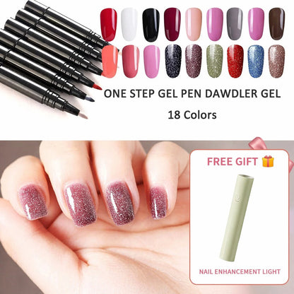 💅 Egylépéses gél manikűr toll 🎨 Ingyenes ajándék: kézi mini UV manikűr lámpa 💡