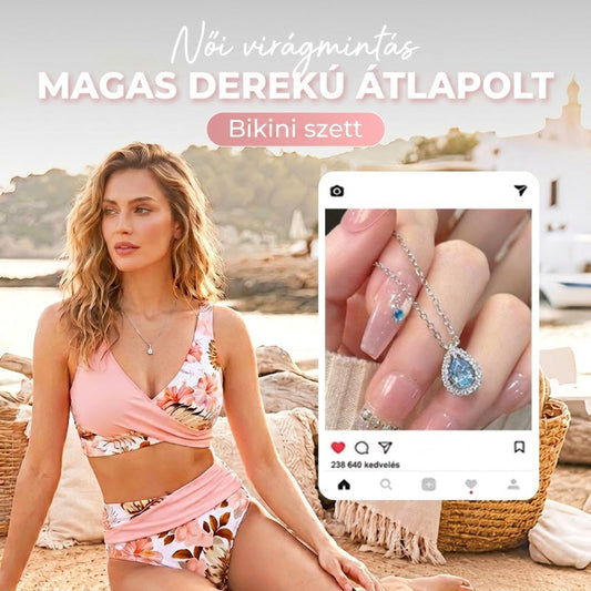 🌸 Nyomtatott bikini szett – 2 részes, női, strand – Utánvét ✨