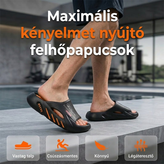 🔥 Csúszásmentes Vastag Talpú Felhő Papucsok Férfiaknak 🏖️🌊
