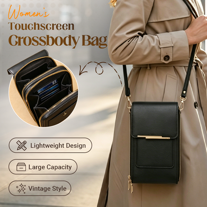 👝 Női érintőképernyős válltáska – Töltés menet közben, lopásgátló, vízálló ✨