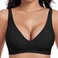 💕 Jelly Wireless Melltartó – Varrat Nélküli, Push-Up, Mély V-Nyákú, 9 Szín, S–3XL 🎀