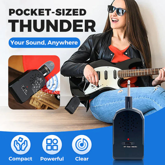 🎸Mini hordozható elektromos gitár erősítő készlet