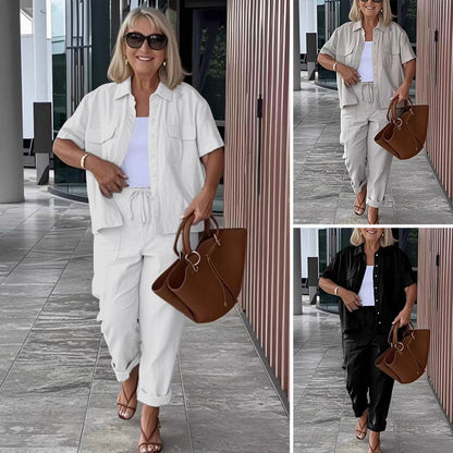 💖Pamut és vászon öltöny - kényelmes ing és nadrág