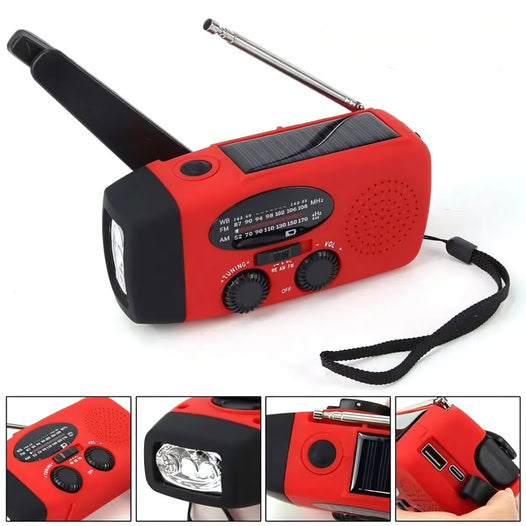 Multifunkciós Hordozható Napelemes Vészhelyzeti Rádió