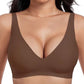 💕 Jelly Wireless Melltartó – Varrat Nélküli, Push-Up, Mély V-Nyákú, 9 Szín, S–3XL 🎀
