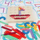 🧩 Montessori Kirakó - Fa Geometrikus Formák Mintakártyákkal Korai Tanuláshoz és Kreatív Fejlődéshez 🎁🎄