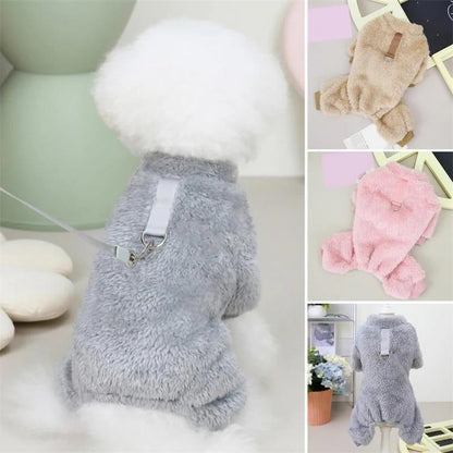 🐶A legjobb ajándék háziállatoknak🔥Elasztikus gyapjú overál háziállatoknak húzózsinórral
