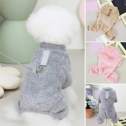 🐶A legjobb ajándék háziállatoknak🔥Elasztikus gyapjú overál háziállatoknak húzózsinórral