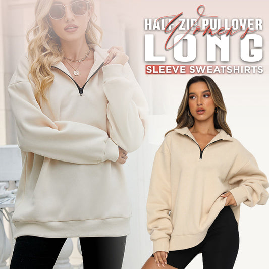 Női Fél Zipzáras Pulóver Hosszú Ujjú Sweatshirt