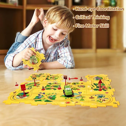 🔥Forró eladás 🔥Gyermek oktatási puzzle pálya autó játékkészlet