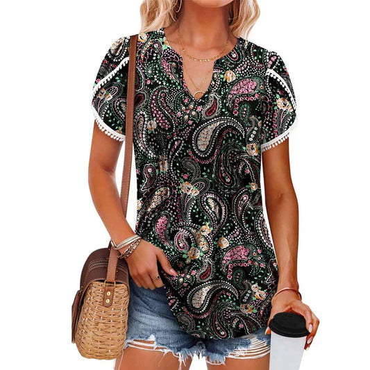 🌸【S-4XL】Női nyomtatott rövid ujjú póló