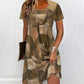Női alkalmi patchwork mintás ruha-Plusz méretű ruha, XL-4XL