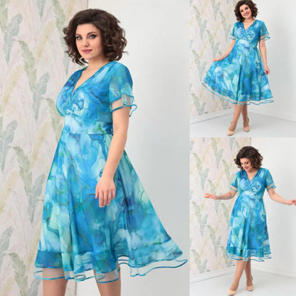 🌸Női légies wrap midi ruha