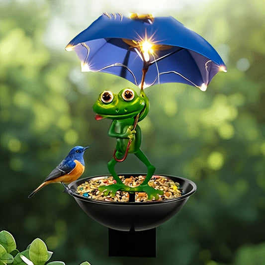 🐸✨ Varázslatos béka dekoráció éjszakai világítással – időjárásálló és aranyos!
