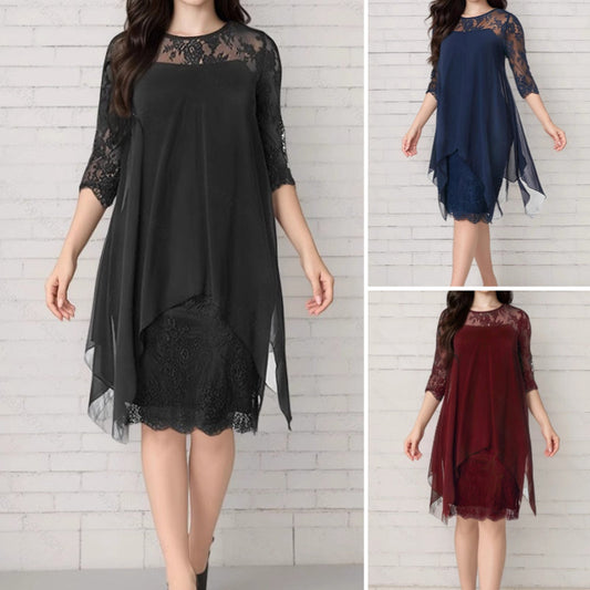 【S-3XL】👗Női elegáns sifon térdig érő ruhák