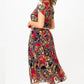 Vintage nyomtatás sifon A-vonalú ruha
