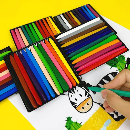 🌈36 színű háromszög alakú zsírkréta - nem mérgező, lemosható színes olajpasztell festékkészlet🎨
