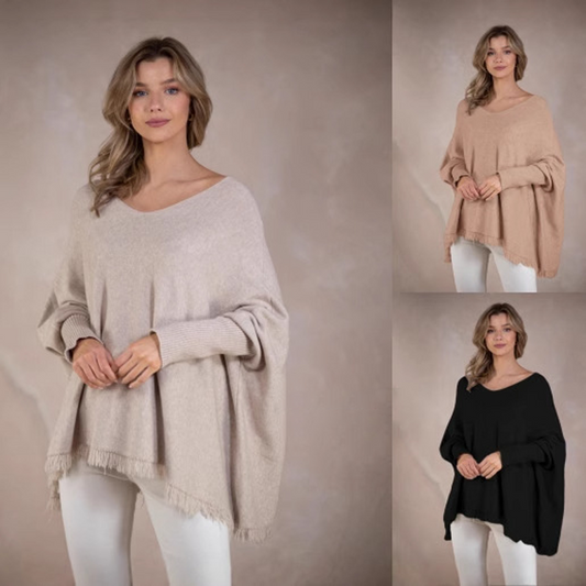Női elegáns egyszínű kötött felső
