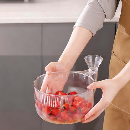 2 az 1-ben zöldségmosó és lecsepegtető kosár