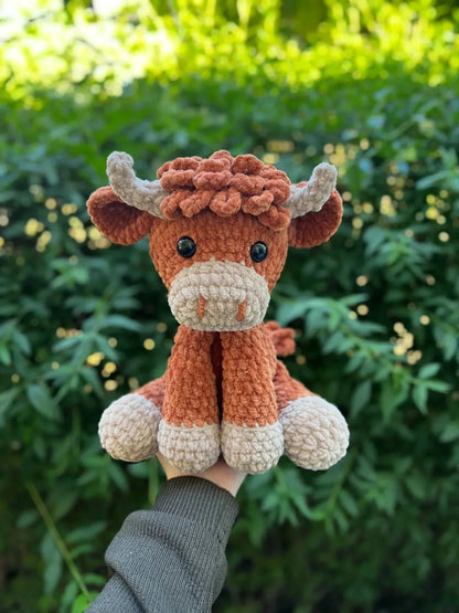 🎄🔥Horgolt skót tehén amigurumi minta🐮 – DIY készlet és kész plüss