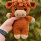 🎄🔥Horgolt skót tehén amigurumi minta🐮 – DIY készlet és kész plüss