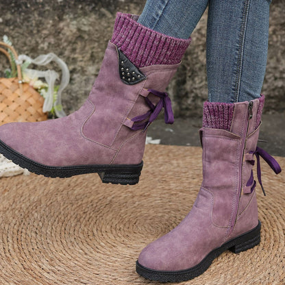 👢2026 Új, elegáns női térdig érő csizma, kényelmes kötött stílus