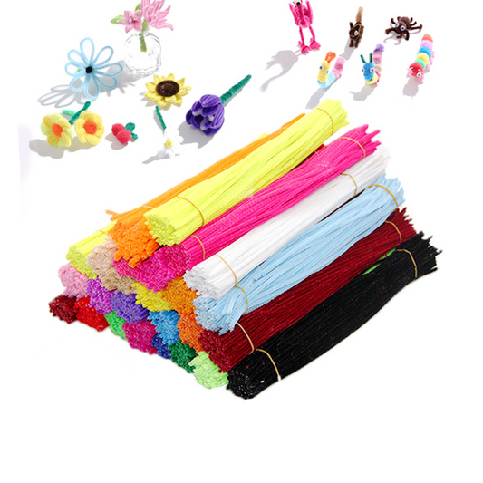 Élénk színű zsenília szárak barkácsoláshoz