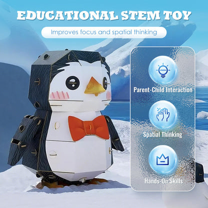 3D pingvin papír puzzle modell készlet