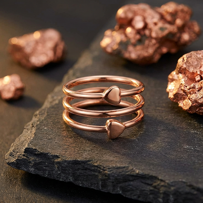 Adjustable Spiral Heart Copper Ring