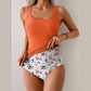 🌼Női, magas derekú, virágmintás tankini fürdőruha