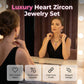 💎 40% kedvezmény! ✨ Csillogó szív alakú ékszerszett – nyaklánc és fülbevaló, elegáns, könnyű 💖