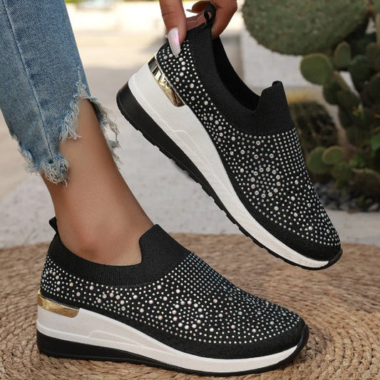 💎Női strasszos, hálós anyagú szabadidőcipő👟