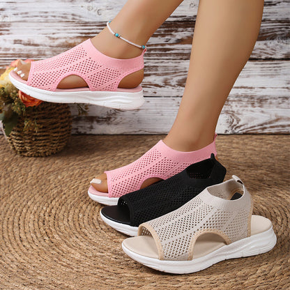 👡 Női, lélegző hálós, nyitott orrú szandál