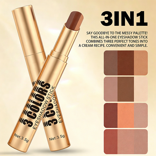 💄1+1 ingyen 💥 3 az 1-ben színátmenetes szemhéjfesték-stift – Egy mozdulattal felvihető, vízálló, ívelt hegyű ✨