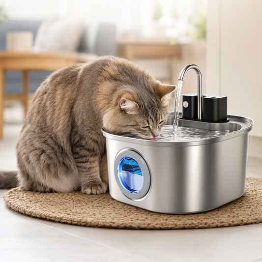 🐱 3,2 l-es rozsdamentes acélból készült itató macskáknak és kutyáknak – vezeték nélküli, újratölthető és szűrővel ellátott, csendes és higiénikus 💧