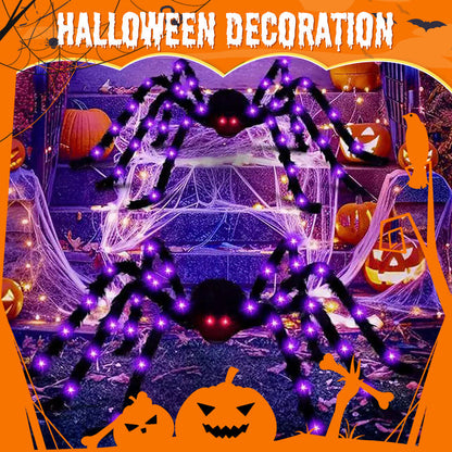 Szőrös pók nagy hálóval – halloweeni kültéri dekoráció