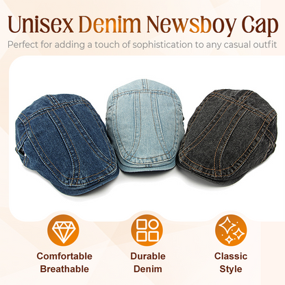 ✨ Retró Elegancia – Unisex Newsboy Sapka! Farmer Anyag, Állítható, Minden Outfithez Passzol 👒