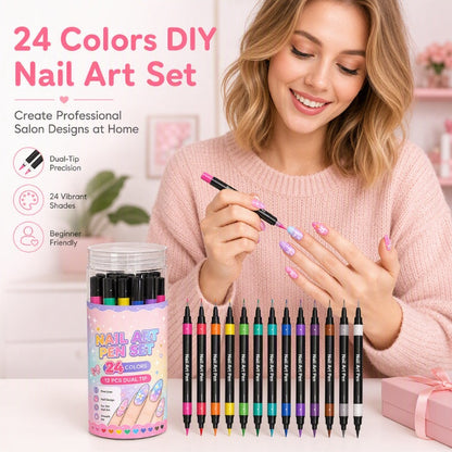 🎨 12 színű körömművészeti tollak – Kétfejű, végtelen tervek💅