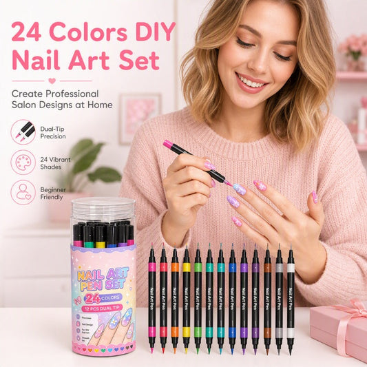 🎨 12 színű körömművészeti tollak – Kétfejű, végtelen tervek💅