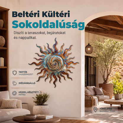 ☀️ Fémből készült nap-sziluett falidekoráció