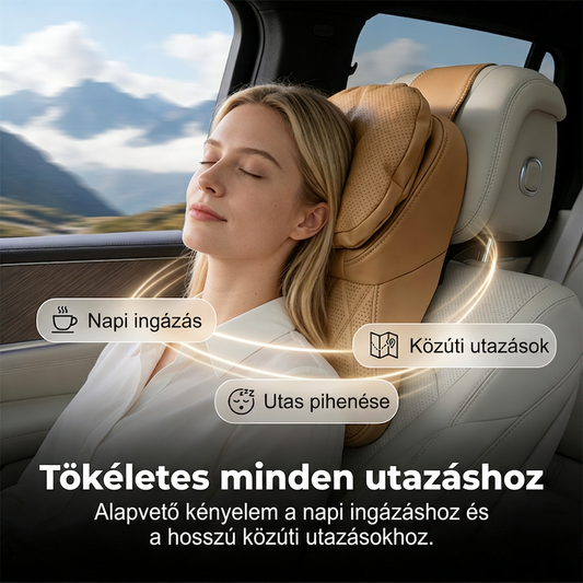 🚗✨ Kényelmesebbé teszi a mindennapi autózást 🌿 A repülőgépipari minőségű PU-bőrből készült fejtámla jobb támasztást és kényelmesebb pihenést biztosít 💎