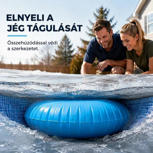 ❄️50% kedvezmény🏡 Kerek, felfújható medence-télizáró légpárna – jégnyomás-csökkentő, téli medencevédő 🏊