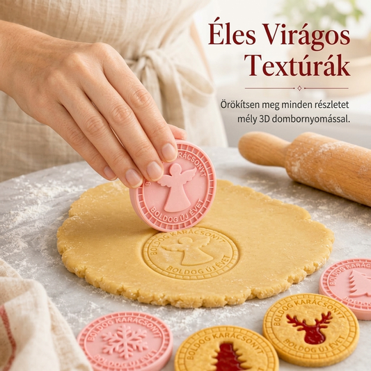 🍪 Ünnepi Hangulat a Konyhában! Karácsonyi Süti Formakészlet – Tökéletes Minták, Családi Öröm ✨
