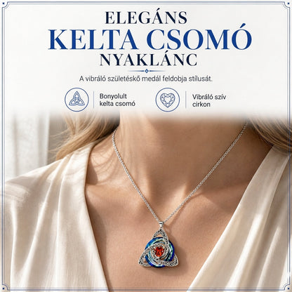💥 Női kelta csomós születési kő medálos nyaklánc 🌀