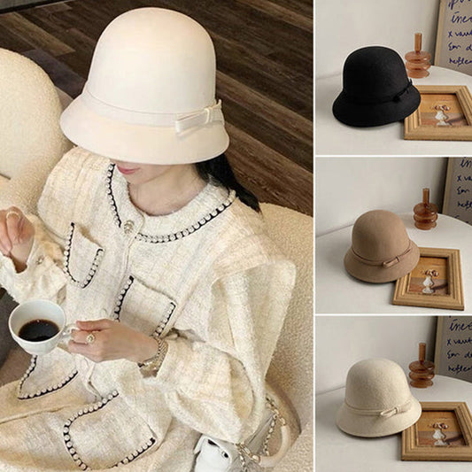 💝legjobb ajándék💝Női elegáns Vintage Vintage tweed Cloche kalap